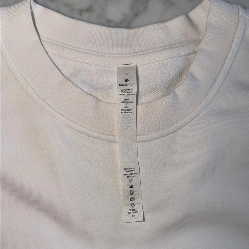 Lululemon Athletica White Crewneck Sweater